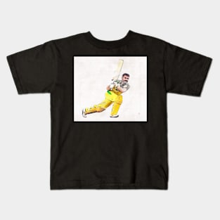 David Warner - Cricket Watercolour Kids T-Shirt